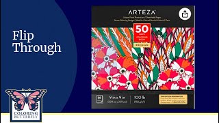 ARTEZA Arteza Adult Coloring Book, 9 x 9 Inches, Floral Designs