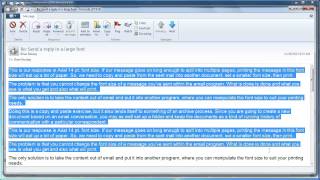 Email Font Size and Printing