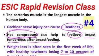 ESIC Staff Nurse Rapid Revision Class | Golden Key Points based on Previous Year Paper | #4