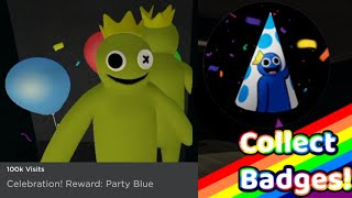 How To Get Celebration Blue Party Badge In Accurate Rainbow Friends Roleplay Roblox