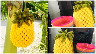 BOLSA O ADORNO DE PIÑA EN CROCHET