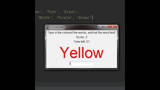 Color game using Tkinter in Python #python #coding