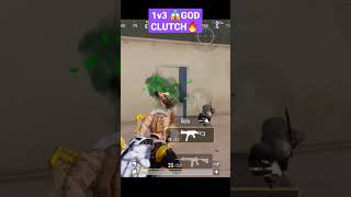 1V3 GOD CLUTCH😱 like and subscribe 🙏🏼 (pubg mobile )bgmi #pubg#bgmi short♥️ viral video 🙏🏼