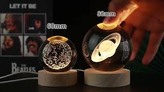 Beautiful 3D Crystal Glass Ball Lamp light Remote Control For Children Gift