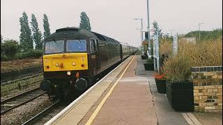 47802 & 57313 Scarborough Castle heading through Whittlesea to Great Yarmouth in Norfolk.