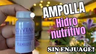 Mostramos el resultado de la ampolla hidro nutritivo (en un cabello seco y castigado)