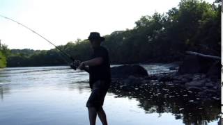 Catfishing in Delaware River with Ken Beam - Ken Beam catfishing on Delaware River 2014