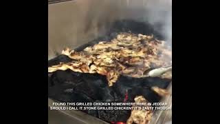 A street food nearby here in Jeddah have this Stone Grilled Chicken! Tasty!