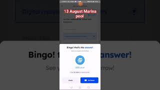 13 August Marina pool answer