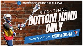 Bottom Hand Only | Strong Hand | 30 Seconds | With Coaching | POWLAX Lacrosse Wall Ball Wizardry