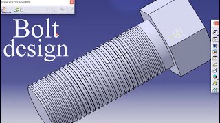 Bolt Design in Catia v5 -  Catia v5 Tutorial for Beginners - Thread Design in Catia v5