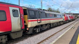 Triple class 91 heading for storage (91130, 91106 and Intercity liveried 91119) - 28/01/21