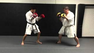 Machida Karate Pad work Combination - With Sensei Chinzo Machida & Sensei Joseph Claycomb