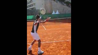 Novak Djokovic ball hitting practice with tennis partner in Monaco #Shorts #Djokovic