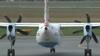 Austrian Airlines Dash 8 takeoff at Graz Airport | OE-LGA