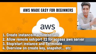 AWS for beginners Part 2 - Create instance allow port snapshot key Cloud overview