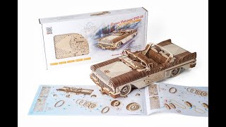 Ugears Dream Cabriolet VM-05 Mechanical Model DIY Car Kit Educational Puzzle and Engineering Project