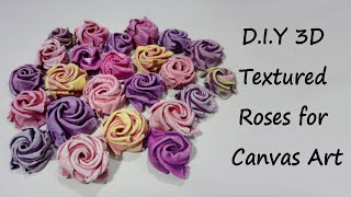 3D Textured Roses for Mixed Media Canvas Art -  How to D.I.Y Wall Art Projects