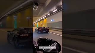 Lamborghini aventador SVJ Roadster shooting flames in tunnel 😈 || #shorts