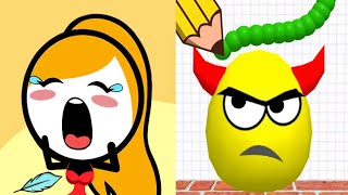 Draw To Smash vs Save Her - Satisfying Android , iOS Gameplay (ASMR Video)