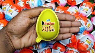 NEW! Colored Glitter Kinder Joy opening ASMR - A lot of Kinder Surprise egg toys Part-187