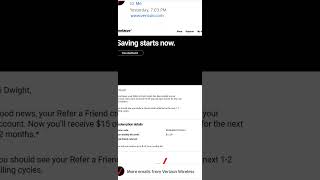 Just Got another additional $15 off my Verizon bill! Get my referral code now!