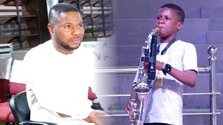 JUDAH PRAISE: MOMENT YINKA AYEFELE STORM IN AS HIS LOOKALIKE SON WAS PLAYING SAXOPHONE