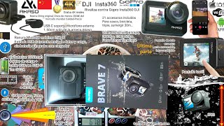 KIK122 #1 Akaso Brave 7, Action Camera 4k30fpsReal IPX8 10mAgua Graba90min4K 170°  MicroSD APP móvil