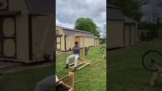 HOMEMADE OUTDOOR GYM!! 🤯😂🤣 #gymhack #gym