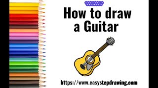 How to draw a Guitar | easystepdrawing