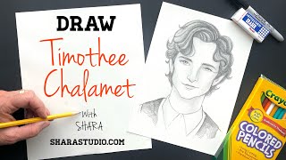 How to draw Timothee Chalamet