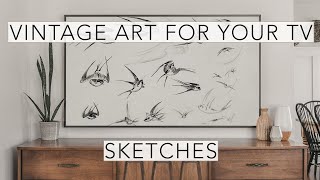 Sketches | Turn Your TV Into Art | Vintage Art Slideshow For Your TV | 1Hr of 4K HD Paintings