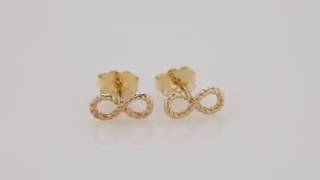 14K Gold Infinity Stud Earrings