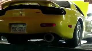 Yellow Rx7 at the Dyno