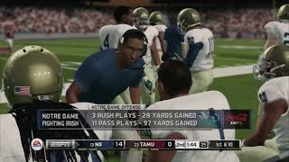 NCAA Football 14 Notre Dame vs Texas A&M 2024 Gameplay Xbox 360