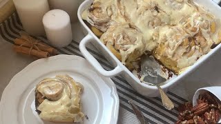 The perfect pumpkin cinnamon roll recipe |اطرى و الذ سينابون باليقطين الوصفة الكاملة بصندوق الوصف