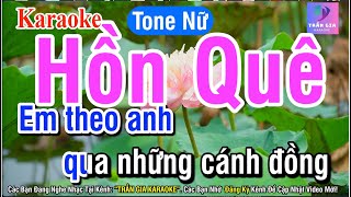 Hồn Quê Karaoke Tone Nữ