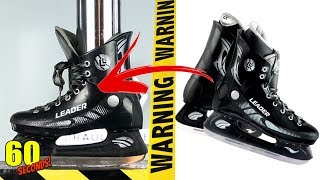 ◄ 60 초 ► 실험 유압 프레스 VS 하키 스케이트 | Hockey Skates (60 Seconds!)