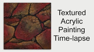 Textured Painting Red Rock Art Mixed Media Painting on Canvas