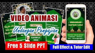 PART 04 MEMBUAT VIDEO UNDANGAN PENGAJIAN MAULID NABI || POWERPOINT & BACKGROUND VIDEO KOSONGAN