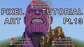 Minecraft Pixel Art Tutorial - Thanos Part 13