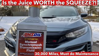 Amsoil Transmission fluid change on my FK8 2021 Honda Civic Type R