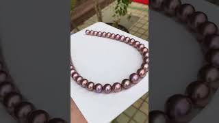 9-10mm freshwater Edison purple pearl necklace