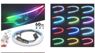 RGB Flexible Drl | Remote Control DRL | Led Strip | Multicolour DRL | RGB drl lights for car