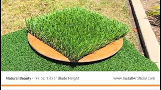 Natural Beauty Artificial Grass - 77 oz, 1.625" Blade Height