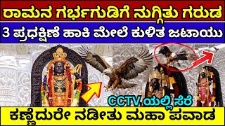 ರಾಮನ ಗರ್ಭಗುಡಿಗೆ ನುಗ್ಗಿದ ಜಟಾಯು ಪಕ್ಷಿ | bird in ram mandir | jatayu in ayodhya ram mandir video