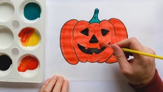 Painting A Halloween Pumpkin | Art For Kids