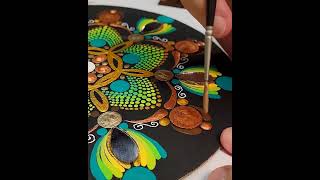 Short :Comma Strokes ~ Brush Painting ~Irish Celtic Triquetra Mandala by Miranda Pitrone