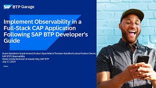 Implement Observability in a Full-Stack CAP Application | SAP BTP Garage July 2024