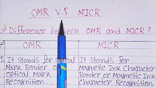 OMR vs micr|difference between omr and micr in hindi|omr and micr difference|omr और micr के बीच अंतर